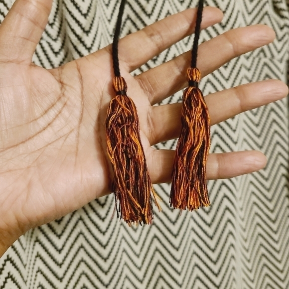 Esley | Women's Chevron Print Blouse with Tassels (Size Medium) - Picture 4 of 14